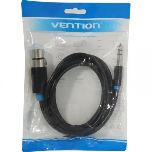 Кабель аудио Vention BBEBG (Jack 6.5 M - XLR F) 1,5 м черный 