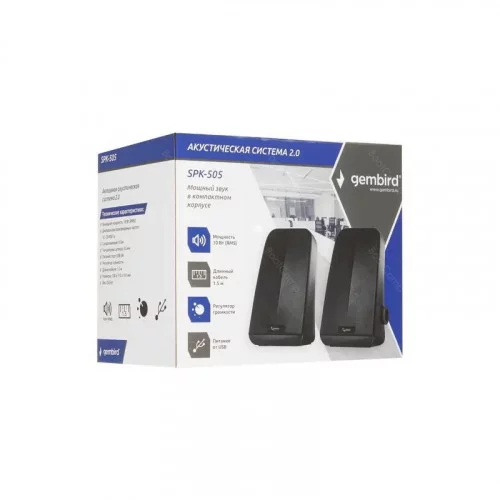 Колонки звуковые 2.0 Gembird SPK-505 черный 
