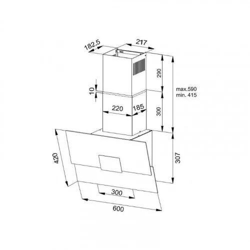 Вытяжка наклонная KORTING KHC 66373 BXGN 
