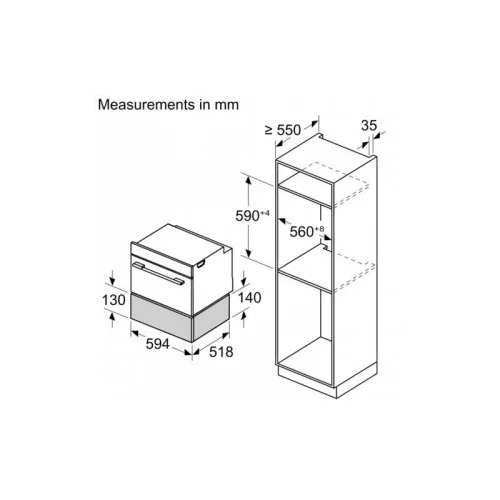Шкаф для подогрева посуды встраиваемый Bosch BIC7101B1 