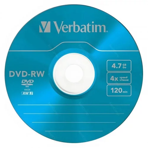 Матрица DVD-RW 4.7Gb Verbatim 4X Slim Case (5) COLOR (43563) 