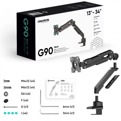 Крепление для монитора ONKRON G90 чёрный 
