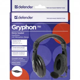 Наушники с микрофоном Defender Gryphon 750 чёрный                                                                                                                                                                                                         
