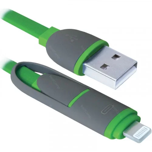 Кабель USB Defender USB10-03BP зелёный MicroUSB+Lighting 1 м 