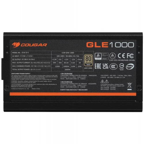 Блок питания Cougar GLE 1000 [CGR GMX-1000] черный 