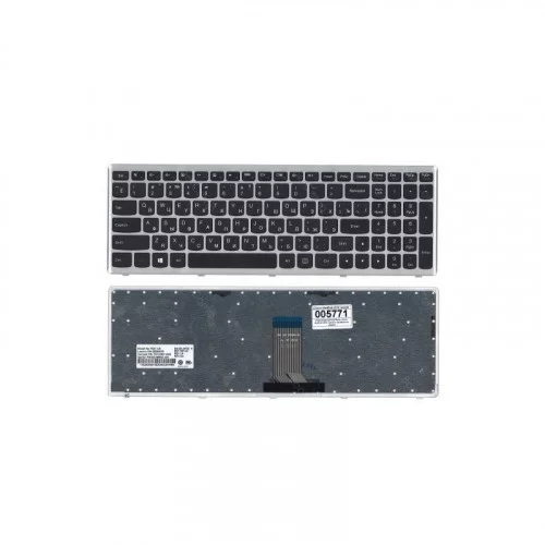 Клавиатура для ноутбука Lenovo IdeaPad U510 Z710 черная с серебристой рамкой 