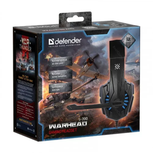 Наушники с микрофоном Defender Warhead G-390 чёрный+синий 