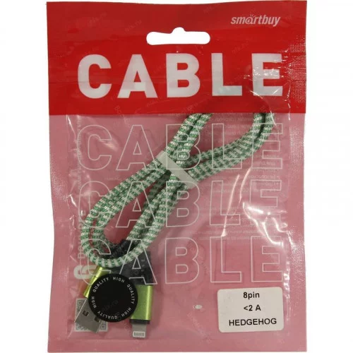 Кабель Smartbuy 8pin HEDGEHOG (iK-512HH green)/100 Зеленый 