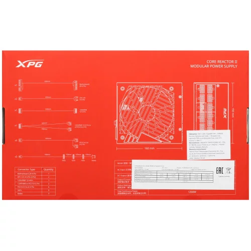 Блок питания ADATA XPG CORE REACTOR II 1200 GOLD [COREREACTORII1200G-BKCE] черный 