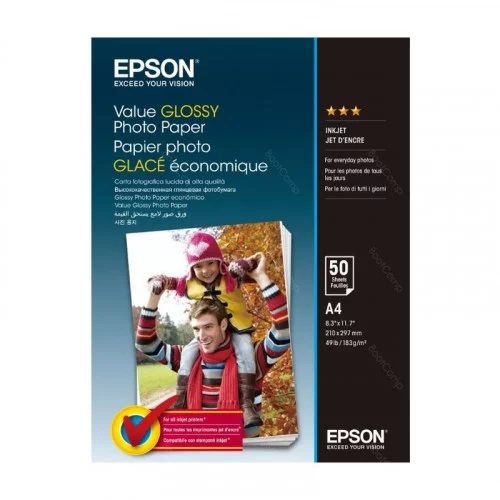 Бумага глянцевая A4 Epson 50 листов 183 г/м2 C13S400036 Value Glossy Photo 