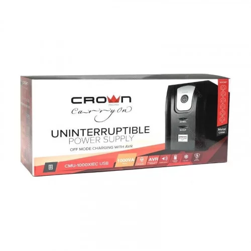 ИБП CROWN CMU-1000XIEC USB - 1000 ВА|600 Вт 