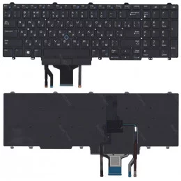 Клавиатура для Dell Latitude E5550 E5570 черная без рамки с подсветкой (гор. Enter)                                                                                                                                                                       