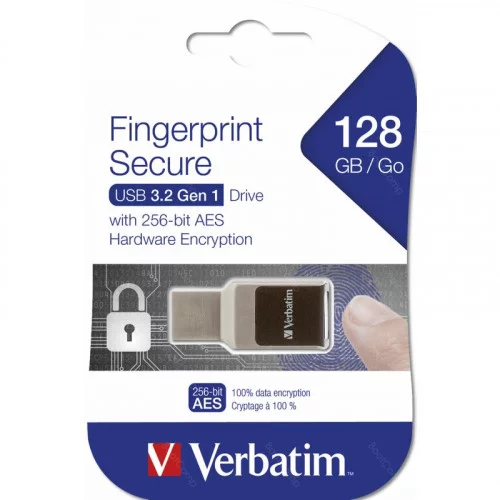 USB Flash Drive128GB Verbatim Fingerprint Secure (49339) 