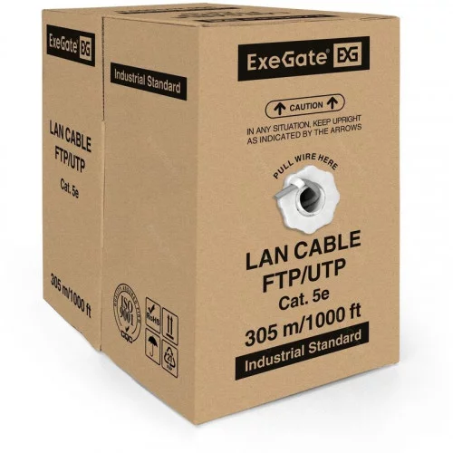 Кабель ExeGate Special UTP4-C5e-CU-S26-IN-PVC-GY-305 EX138966RUS 