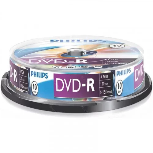 Диск DVD-R Philips 4,7Gb 16x Cake Box (10шт) DM4S6B10F/97 