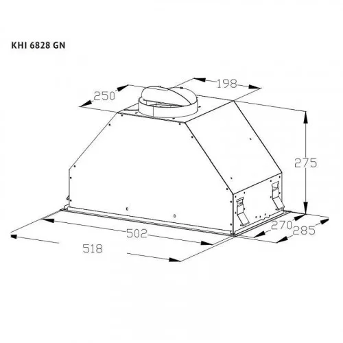 Вытяжка встраиваемая KORTING KHI 6828 GN 