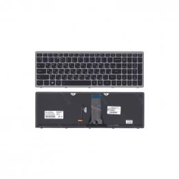 Клавиатура для ноутбука Lenovo G505s Z510 S510 черная с подсветкой c серебристой рамкой                                                                                                                                                                   