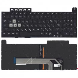 Клавиатура для ноутбука Asus FX506 FX506U черная с подсветкой                                                                                                                                                                                             