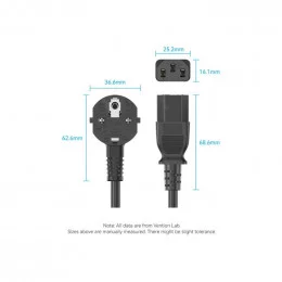 Кабель питания CEE 7/7 - IEC 320 C13 Vention ZCJBAC 1.8м                                                                                                                                                                                                  