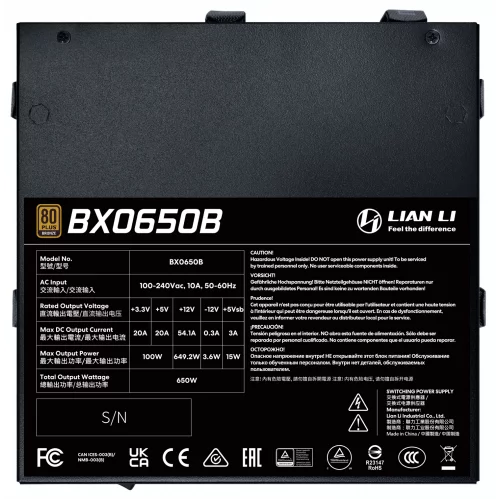 Блок питания LIAN LI BX 650B [G9P.BX0650B.B000.RU] черный 