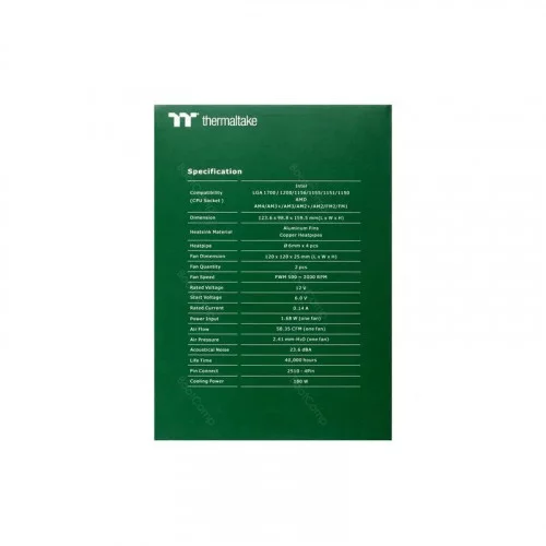 Кулер для процессора Thermaltake TOUGHAIR 510 Racing Green (CL-P075-AL12RG-A) 
