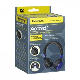 Гарнитура для смартфонов Defender Accord 165 черный+синий                                                                                                                                                                                                 