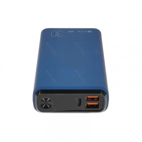Портативная батарея OLMIO QS-30 30000мАч синяя soft-touch 