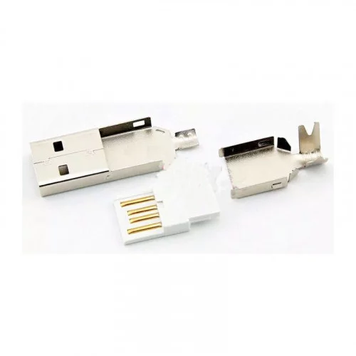 Разъем USB на кабель с корпусом папа male метал 