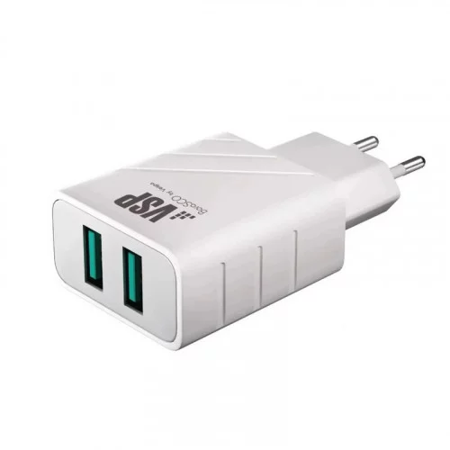 Сетевое зарядное устройство Borasco 2USB 2,4A белое 