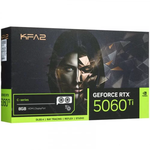 Видеокарта KFA2 GeForce RTX 5060 Ti C-series OC 2FAN LED Black (56ISN8MDABCK) 