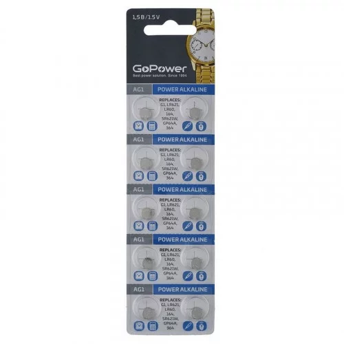 Батарейка GoPower G 1 (LR621, LR60, 364A,164) 