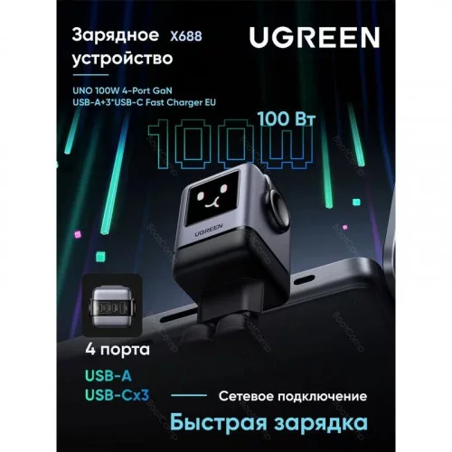 Сетевое зарядное устройство UGREEN UNO X688 (45515B) 
