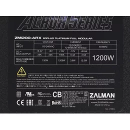 Блок питания ZALMAN ARX 1200W [ZM1200-ARX] черный                                                                                                                                                                                                         