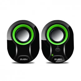 Колонки 2.0 SVEN 290 Black - green                                                                                                                                                                                                                        