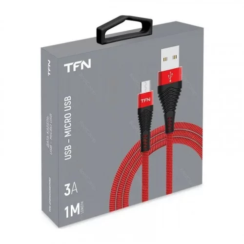 Кабель TFN FORZA micro-USB - USB 1 метр черный-красный (TFN-CFZMICUSB1MRD) 