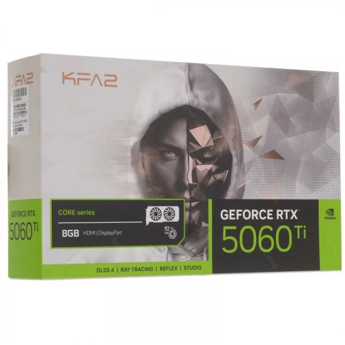 Видеокарта KFA2 GeForce RTX 5060 Ti CORE OC 2FAN LED White 56ISN8MDCQWK 