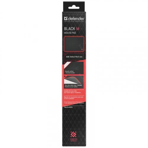 Коврик Defender Black M 360*270*3 мм 