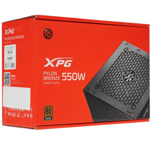 Блок питания ADATA XPG PYLON BRONZE 550W [PYLON550B-BKCEU] черный 