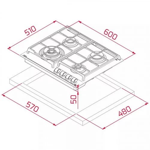 Варочная поверхность газовая TEKA GZC 64320 XBC BK 