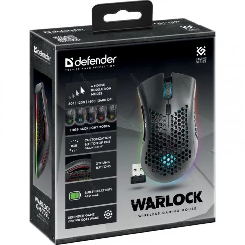 Беспроводная игровая мышь Defender Warlock GM-709L (52709) белый 