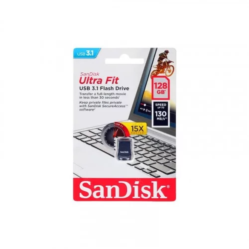 Память USB 3.0 Flash Drive 128Gb SANDISK Ultra Fit [SDCZ430-128G-G46] 