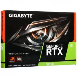 Видеокарта GIGABYTE GeForce RTX 3050 WINDFORCE OC V2 (GV-N3050WF2OCV2-8GD)                                                                                                                                                                                