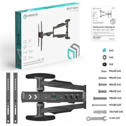 Кронштейн для ТВ ONKRON NP47 чёрный 