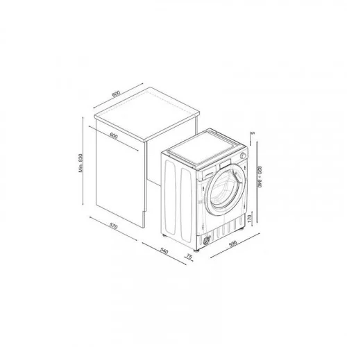 Стиральная машина встраиваемая Haier HWQ90B416FWB TD0047721RU 