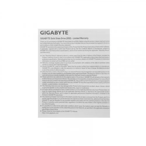 SSD M.2 накопитель 500 ГБ Gigabyte G325E500G 