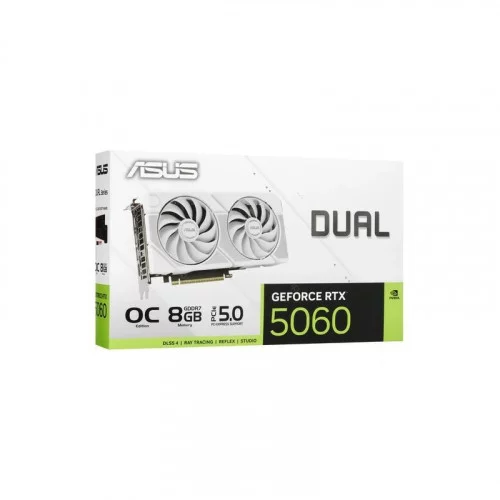 Видеокарта ASUS GeForce RTX 5060 Dual White OC Edition (DUAL-RTX5060-O8G-WHITE) 