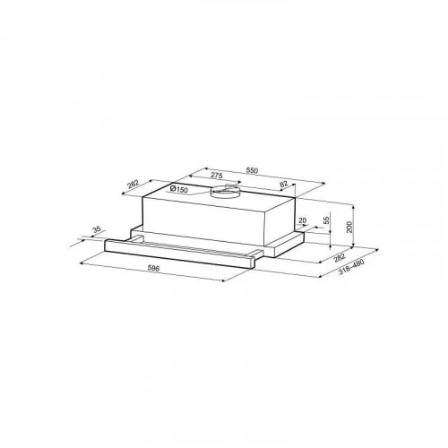 Вытяжка телескопическая KRONA KAMILLA T SENSOR 600 White 