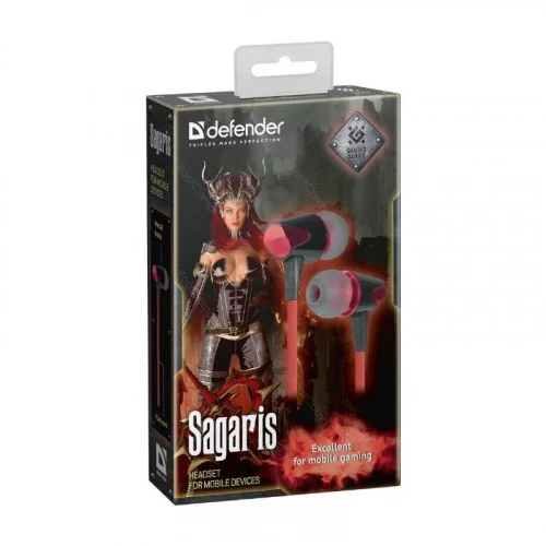 Наушники с микрофоном Defender Sagaris Black/Red 