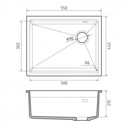 Мойка RIVELATO LINO 554-R арт.LN-554-R antracite                                                                                                                                                                                                          