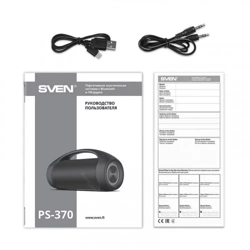 Портативная колонка SVEN PS-370 Чёрный 